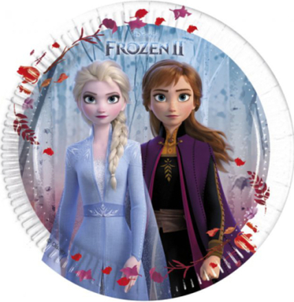 8 stk Små Papptallerkener 20 cm - Frost 2 - Disney Frozen 2