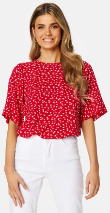 Happy Holly Tris butterfly sleeve blouse Red / Patterned 36/38