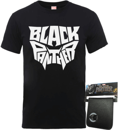 Black Panther T-Shirt & Wallet Bundle - Kids' - 7-8 Years - Black