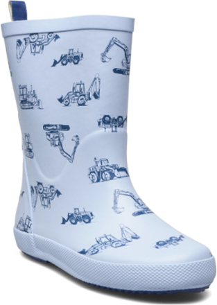Wellies W. Aop Shoes Rubberboots High Rubberboots Unlined Rubberboots Blå CeLaVi*Betinget Tilbud