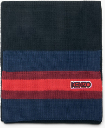 Kenzo - Logo Patch Knitted Scarf - Sort - ONE SIZE