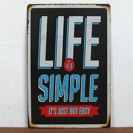 Emaljeskilt Life is simple