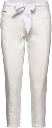 Crlotte 3/4 Pant - Coco Fit Trousers Capri Trousers Hvit Cream*Betinget Tilbud