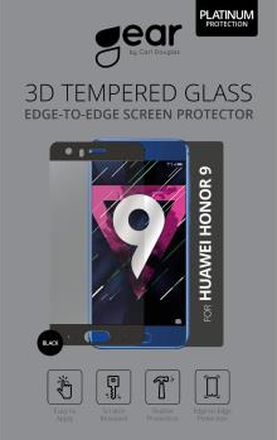 GEAR Härdat Glas 3D Full Cover Svart Huawei Honor 9