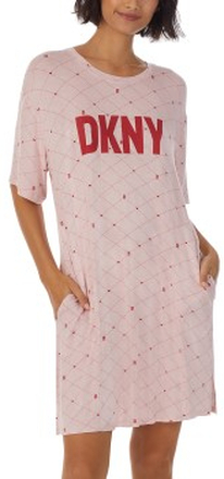 DKNY Less Talk More Sleep Short Sleeve Sleepshirt Rosa viskose X-Large Dame