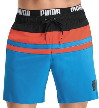 Puma Badebukser Heritage Stripe Mid Swim Shorts Sort/Blå polyester Medium Herre