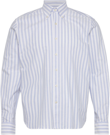 Reg Fit Bd Casual Striped Oxford Skjorte Uformell Blå Oscar Jacobson*Betinget Tilbud