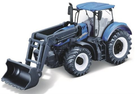 Tractor w/front loader N.H. T7.615 10cm blue