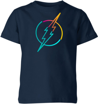 Justice League Neon Flash Kids' T-Shirt - Navy - 9-10 Years - Navy