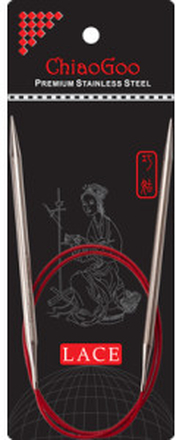 ChiaoGoo Red Lace Rundstickor Rostfritt Kirurgiskt Stl 80 cm 5,5 mm