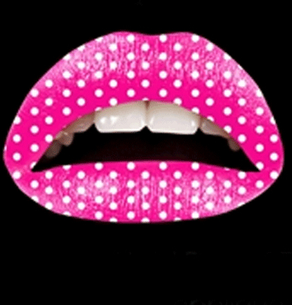 Roze lippen stickers witte stippen