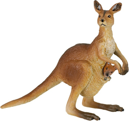 Plastic Papo dier kangoeroe met baby 8 cm
