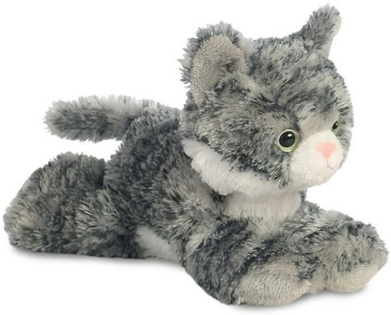 Pluche grijs/witte kat/poes knuffel 20 cm speelgoed