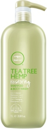 Tea Tree Hemp Restoring Shampoo & Body Wash, 1000ml
