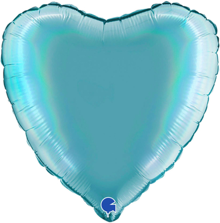 Hjärtballong Holografisk Platinum Tenerife Sea