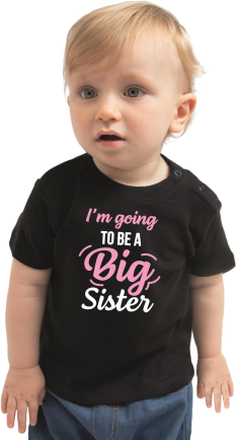 Going to be a big sister kado shirt voor baby / kinderen zwart