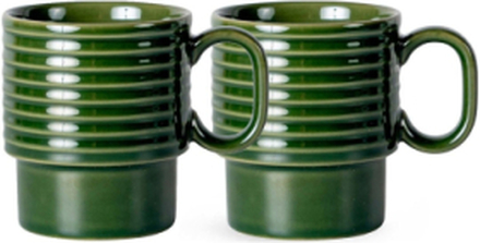 Coffee & More Mug 2-Pack Home Tableware Cups & Mugs Coffee Cups Green Sagaform