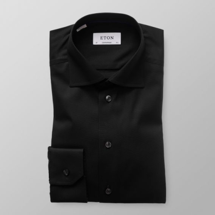 Eton Contemporary fit Svart skjorta - Signature twill