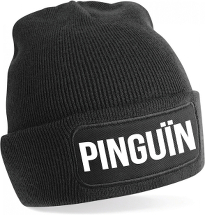 Pinguin muts unisex one size - zwart