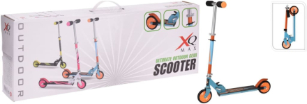 XQ Max Hopfällbar sparkcykel med fotbroms blå och orange