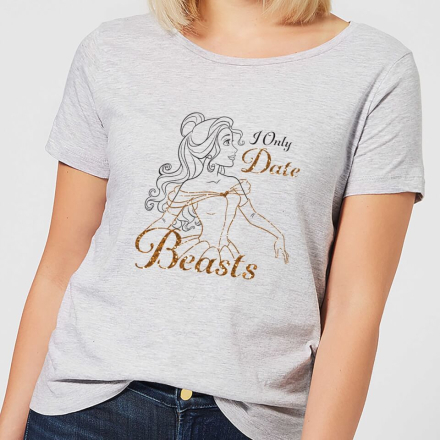 Disney Beauty And The Beast Princess Belle I Only Date Beasts Women's T-Shirt - Grey - XL
