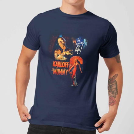 Universal Monsters The Mummy Vintage Poster Men's T-Shirt - Navy - S