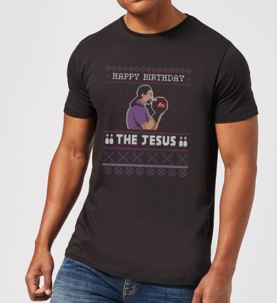 The Big Lebowski Happy Birthday The Jesus Men's T-Shirt - Black - L - Black
