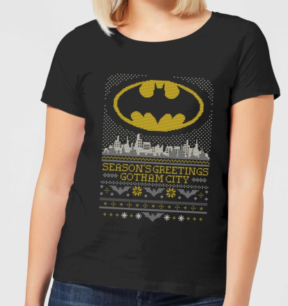 DC Seasons Greetings From Gotham Damen Christmas T-Shirt - Schwarz - L
