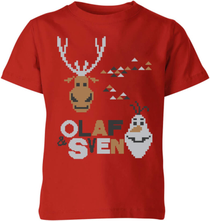 Disney Frozen Olaf and Sven Kids' Christmas T-Shirt - Red - 7-8 Years