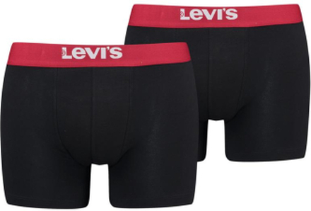 Levi's Boxershorts Solid Basic Organic Cotton 2-pack Black / Red-XXL