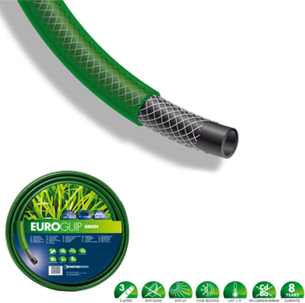 EUROGUIP Tubo per innaffiare a tre strati retinato irrigazione giardinaggio orto 3/4" 3/4" 50mt