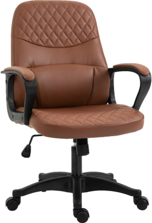 Sedia poltrona ufficio massaggiante in similpelle marrone con altezza regolabile