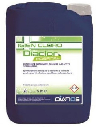 Diaclor Hospital detergente igienizzante e disinfettante a base di ipoclorito di sodio 5 LT