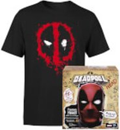 Hasbro Deadpool’s Head & T-Shirt Bundle - Black - Men's - L - Black
