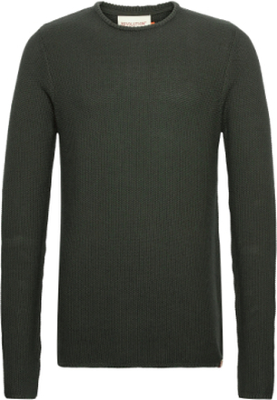 Sweater In Pearl Knit Structure Tops Knitwear Round Necks Green Revolution