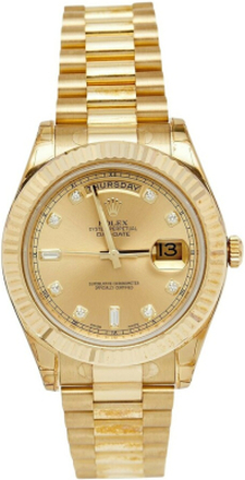 Pre-eide Rolex Champagne 18K Yellow Gold Diamond Day-Date II 218238 Men s Wristwatch 41 mm