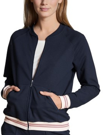 Calida Favourites Lounge Zip-up Jacket Marineblå bomuld Medium Dame