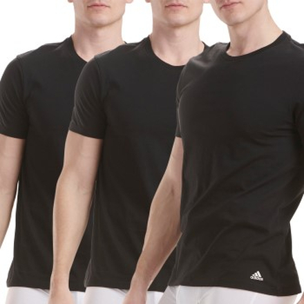 adidas 3P Active Core Cotton Crew Neck T-Shirt Sort bomuld Large Herre