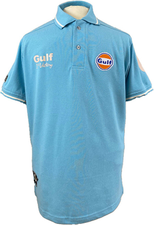 Gulf Vintage polo-shirt. Retro lysblå S