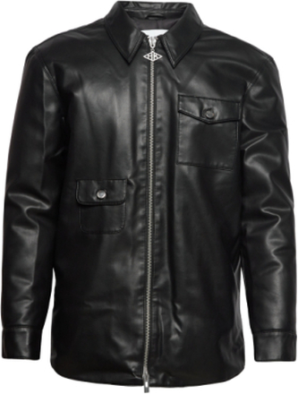 Army Zip Overshirt Designers Jackets Leather Black HAN Kjøbenhavn