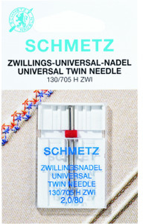 Schmetz Symaskinsnl Tvilling 130/705 H-Zwi Str. 4,0-80 - 2 st