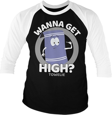 South Park / Towelie - Wanna Get High Baseball 3/4 Sleeve Tee, Long Sleeve T-Shirt