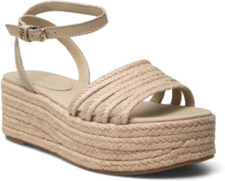 Essential Basic Flatform Sandal Shoes Summer Shoes Platform Sandals Beige Tommy Hilfiger*Betinget Tilbud