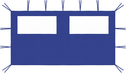 vidaXL Sidovägg med fönster till partytält 4x2 m blå