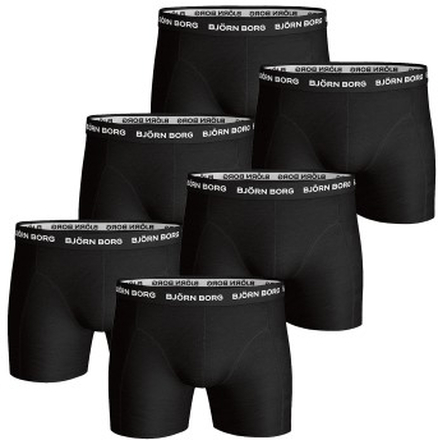 Björn Borg 6P Essential Shorts Sort bomuld Small Herre
