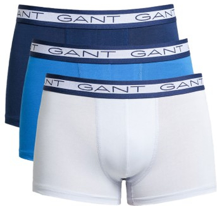 Gant Kalsonger 3P Basic Cotton Trunks Blå/Vit bomull Large Herr