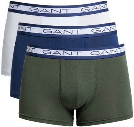 Gant Kalsonger 3P Basic Cotton Trunks Blå/Grön bomull X-Large Herr