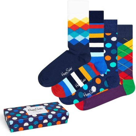 Happy socks Strømper 4P Mix Socks Gift Box Flerfarvet bomuld Str 36/40