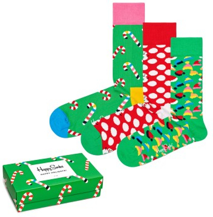 Happy socks Strømper 3P Holiday Gift Box Flerfarvet bomuld Str 36/40