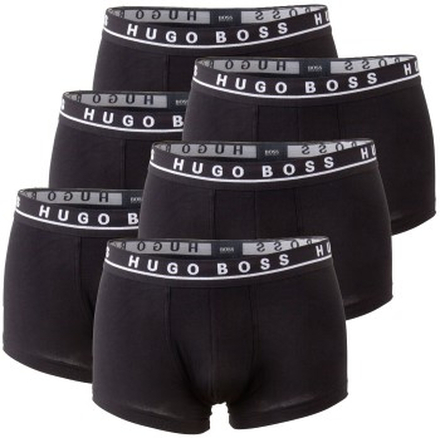 BOSS 6P Cotton Stretch Trunks Sort bomuld Large Herre